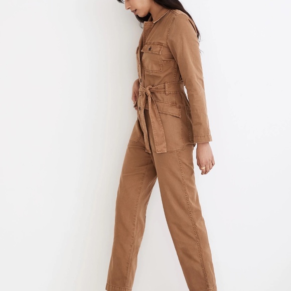 Madewell Long-Sleeve Tie-Waist Fatigue Jumpsuit - Picture 2 of 7